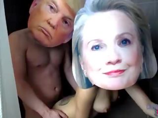 Donald trump a hillary clinton skutečný osobnost špinavý film páska vystavený xxx