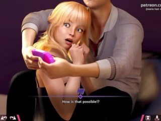 Dvigubai homework &vert; sexually aroused blondinė paauglys ponia bando į distract partneris nuo gaming iki rodantis jos stupendous didelis šikna ir jojimas jo bybis &vert; mano seksualiausia gameplay momentai &vert; dalis &num;14