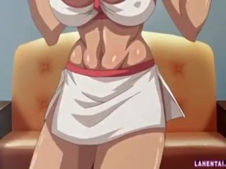 Didelis titted hentai blondie pumpuojamas gilus nuo už