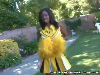 Hawt Ebony Cheerleader Striptease