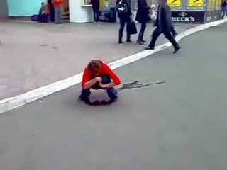 Drunk Russian adolescent Peeing In Streets