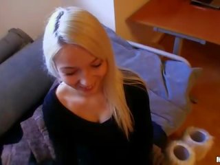 Pretty Czech young female Karol banged for money