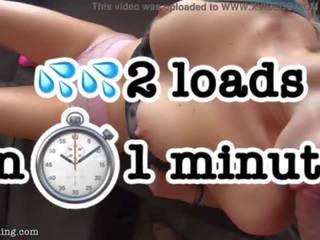 Tatlo naglo-load sa 1 minuto - malaki 4k cumshots yummycouple